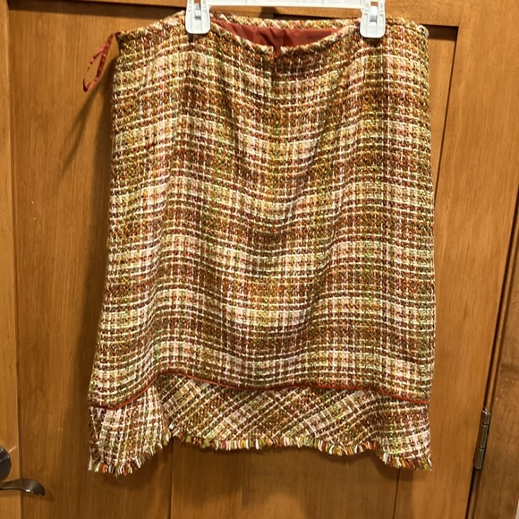 Kasper Tweed 2 piece Suit Blazer jacket & Skirt  14 petite orange/cream/green - Picture 5 of 8